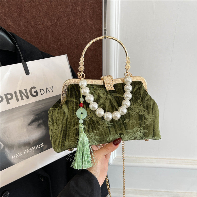 Republic Of China Advanced Chinese Style Cheongsam National Portable Clip Women's Messenger Bag