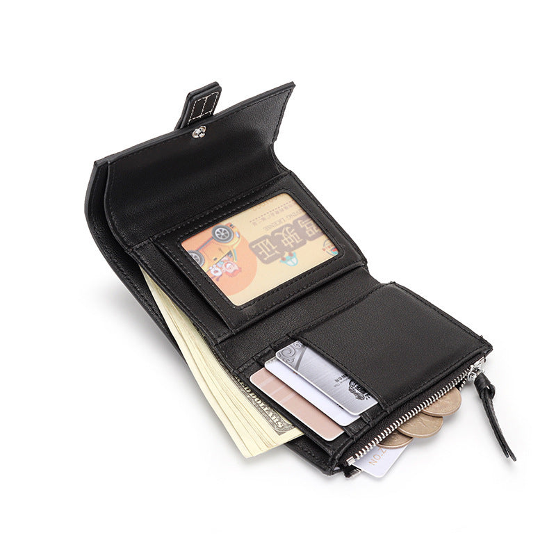 Women's Trifold Large Capacity Zipper Pocket Fashion Ladies Wallet