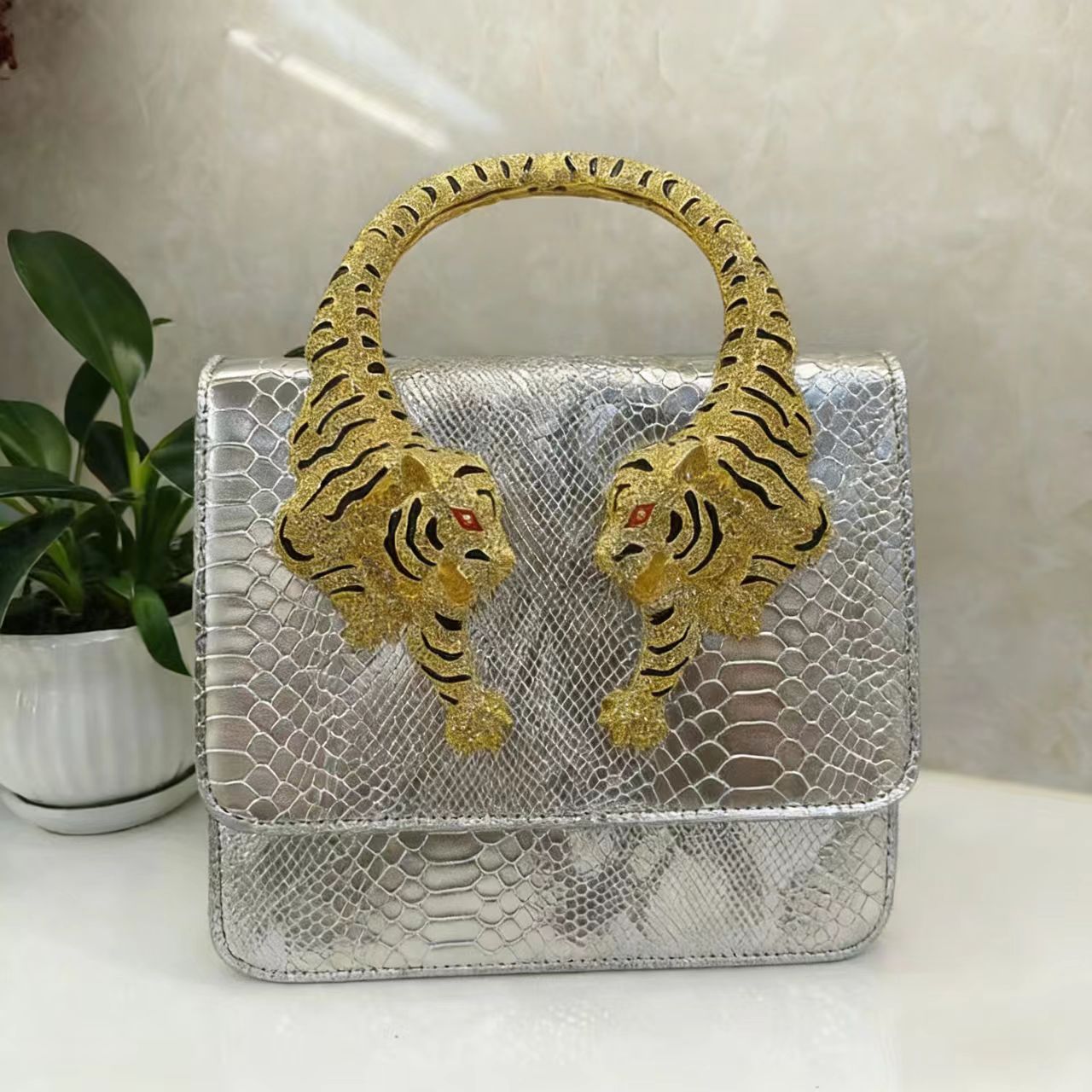 Fashion Creative Durable Tiger Crocodile Pattern Shoulder Bags