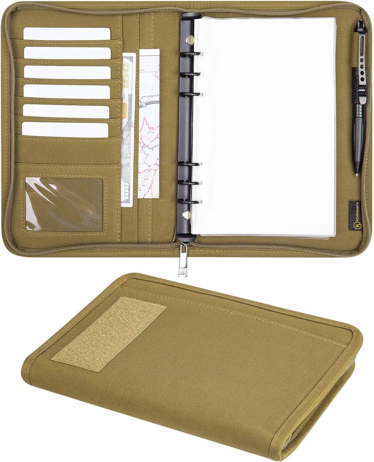 Office Supplies Tactics Portable Notepad Loose-leaf Removable Notebook Protective Outdoor Camouflage, Military Fan Bag