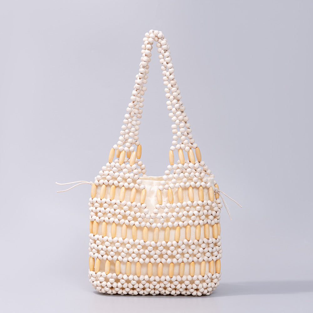 Women's Maple Design Commuter Trendy Wooden Bead Bags