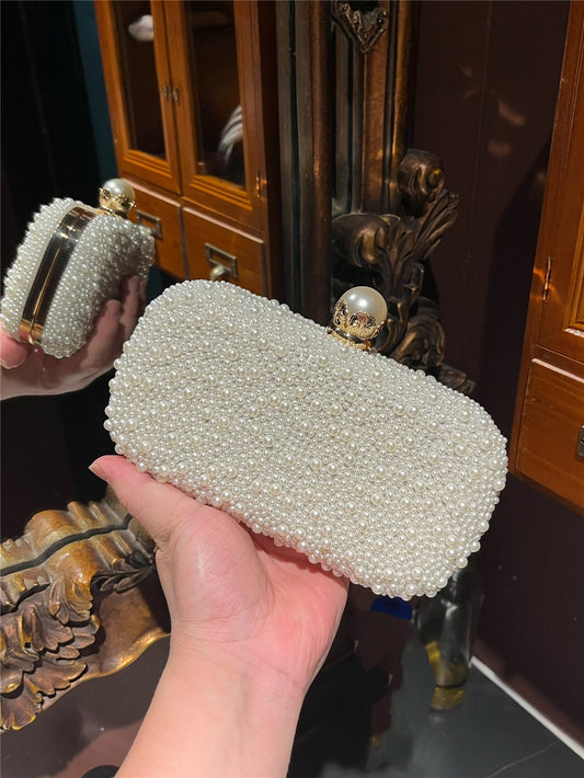Women's Party Banquet Pearl Ball Beads Clutch Beaded Dinner Bag