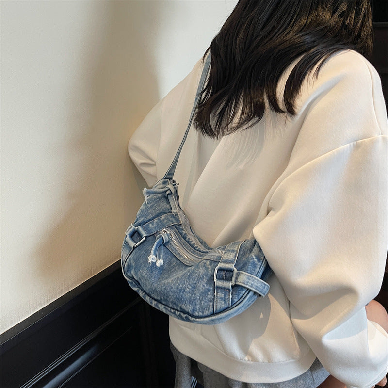 Women's Denim Korean Fashion Commute Dumpling Women's Shoulder Bag