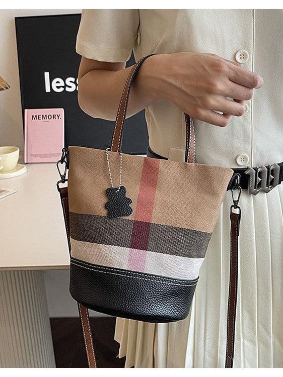 Women's Design Commuter Stitching Vegetable Basket Bucket Bags
