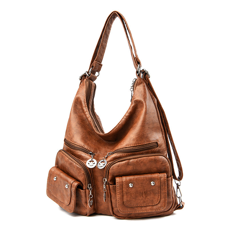 Women's Mother Large Capacity Soft Leather Shopping Women's Shoulder Bag