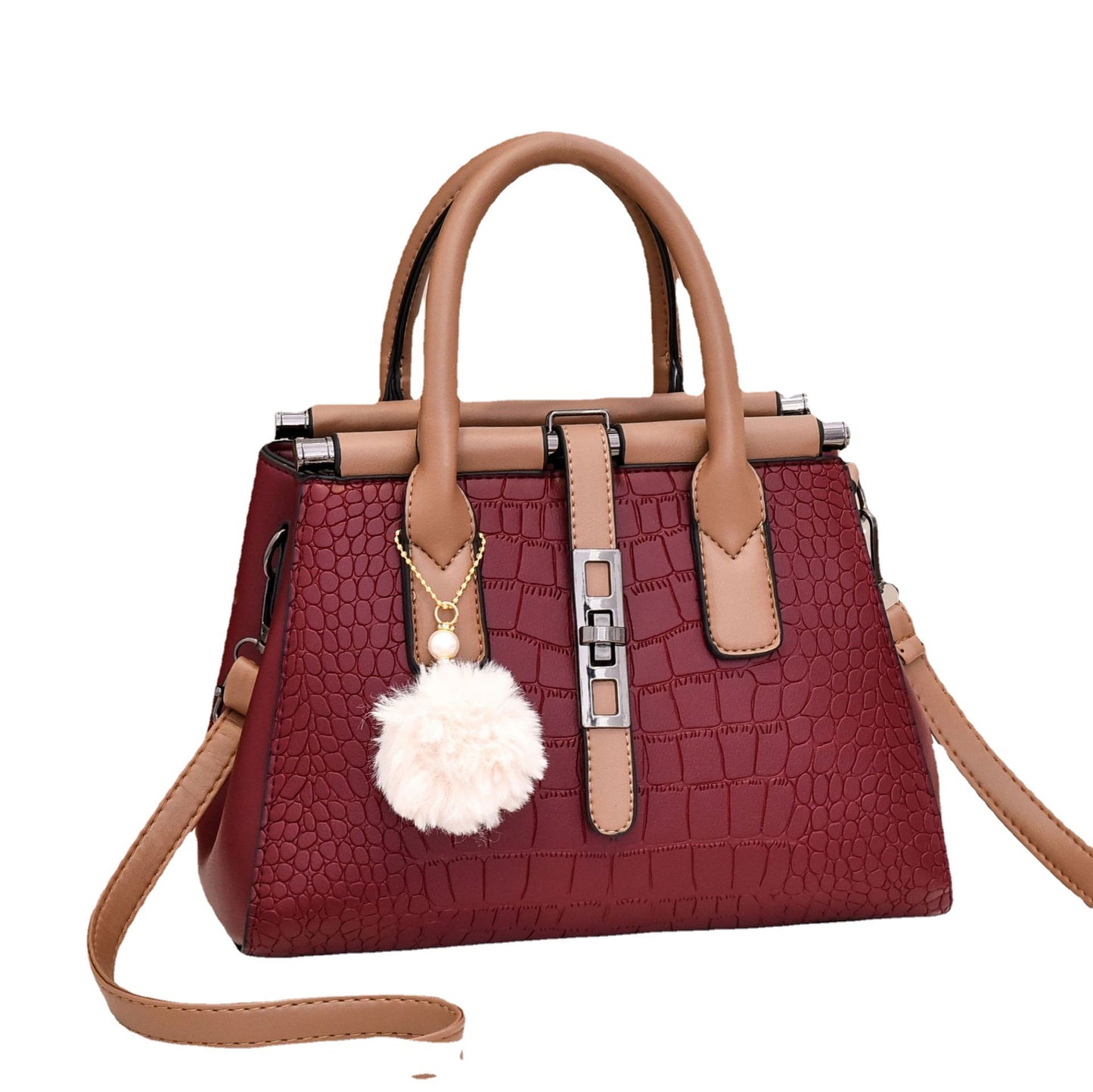 Women's Crocodile Pattern Portable Elegant Fashion Large Capacity Women's Handbag