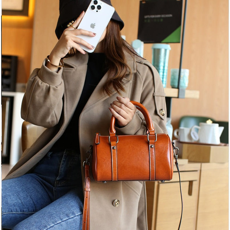 Women's Leather For Oil Wax Cowhide Trendy High-grade Bags