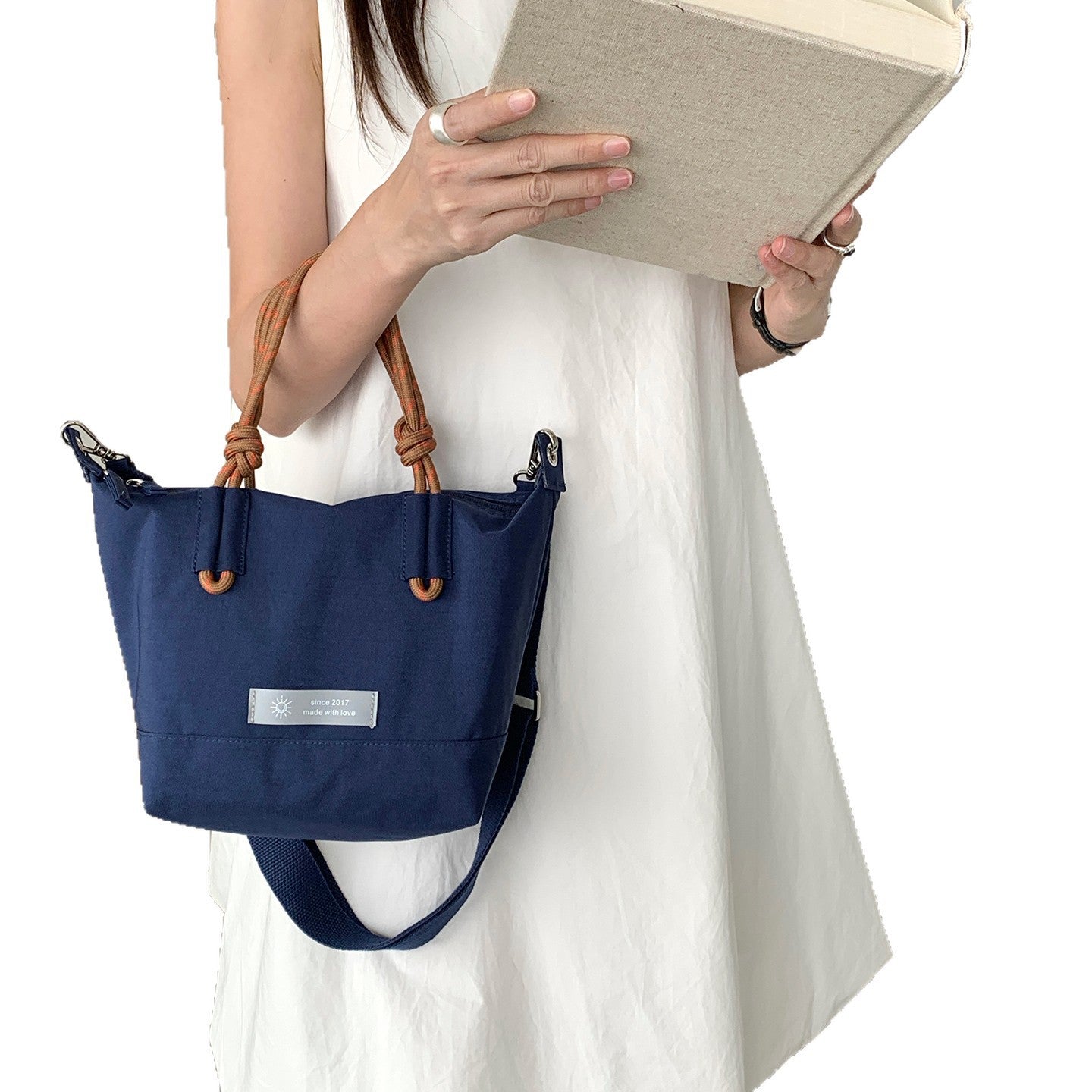 Niche Class Carrying Lunch Box Pull Waterproof Canvas Commuter Super Handbags