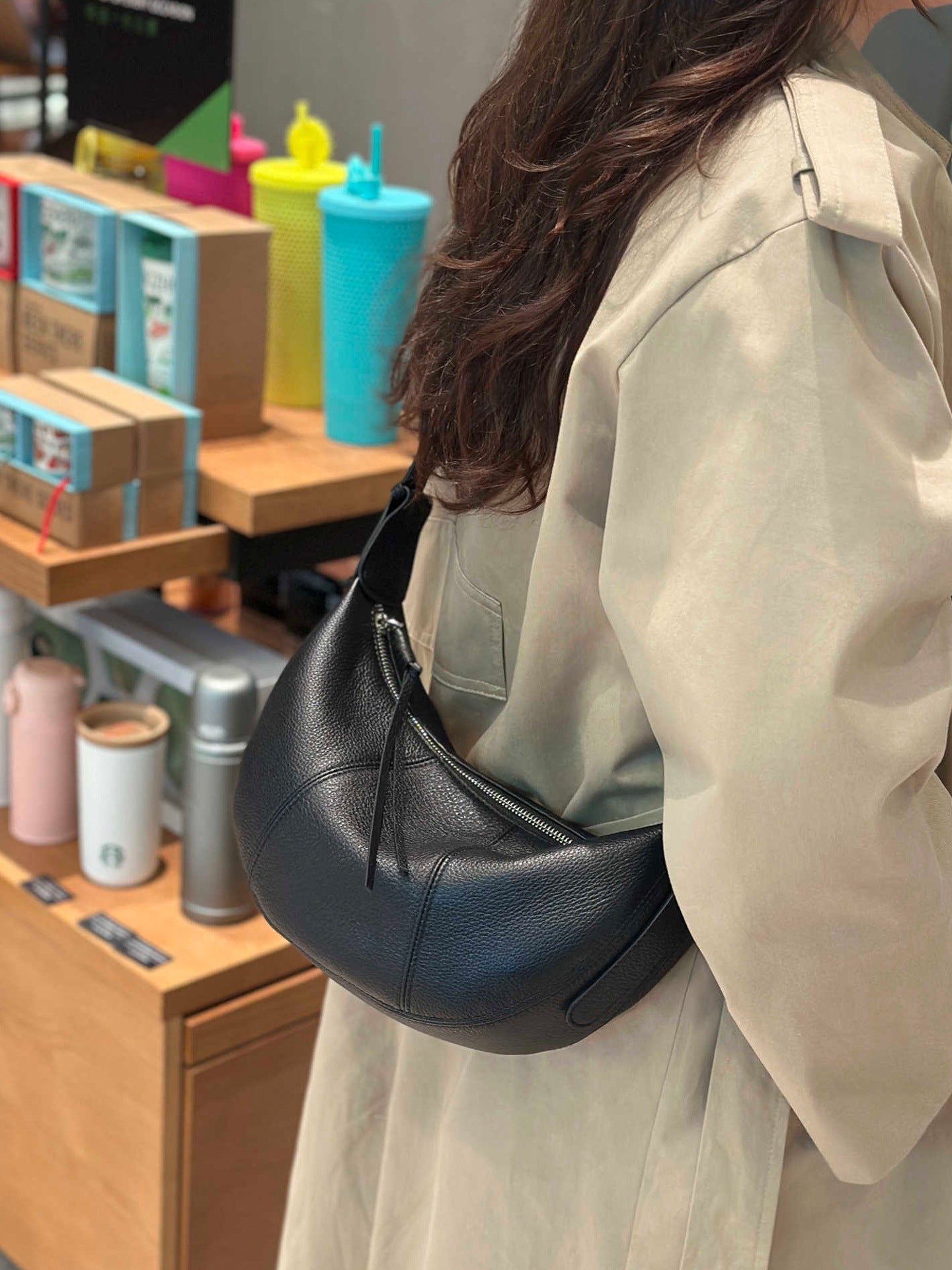 First Layer Cowhide Dumpling Niche High-grade Western Style Genuine Women's Shoulder Bag