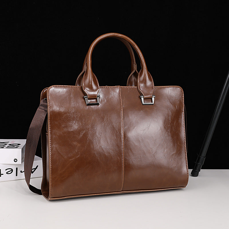 Men's Leather Large Capacity Business Inch Computer Bags