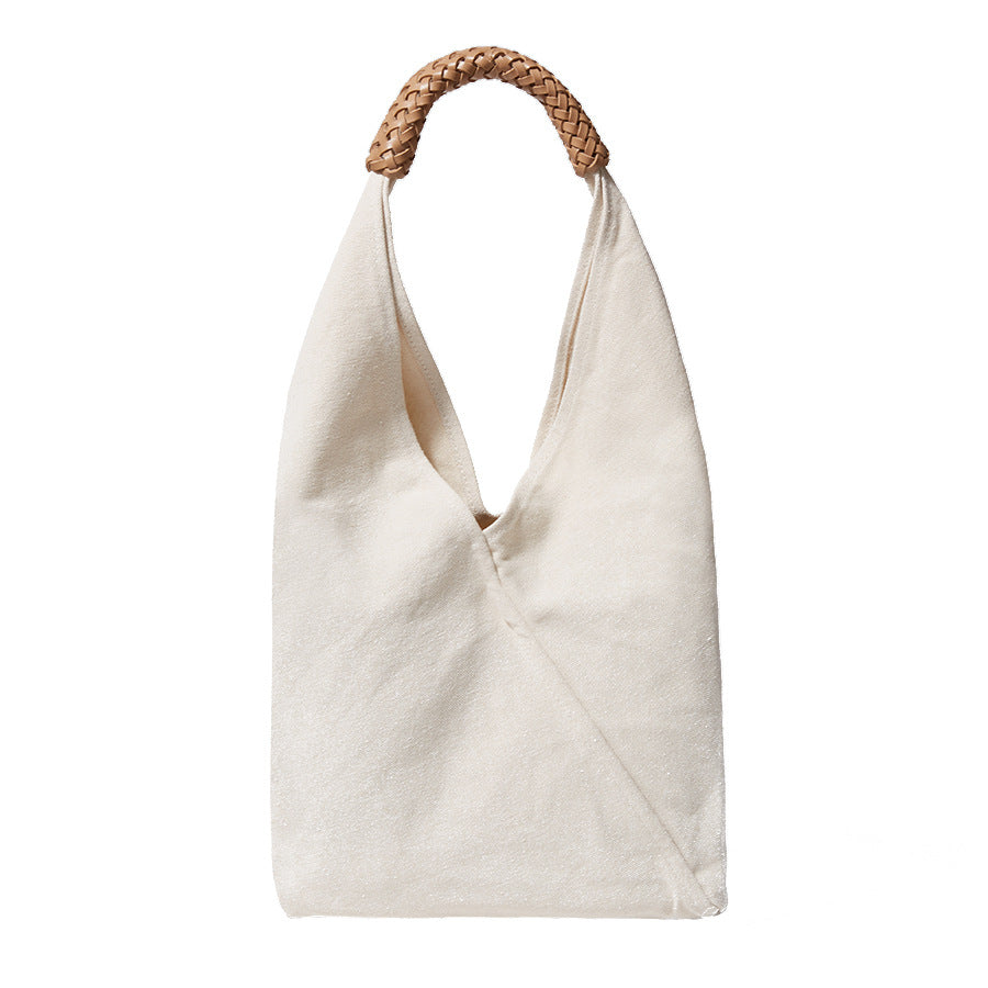 Canvas Saddle Simple Style Solid Color Bags