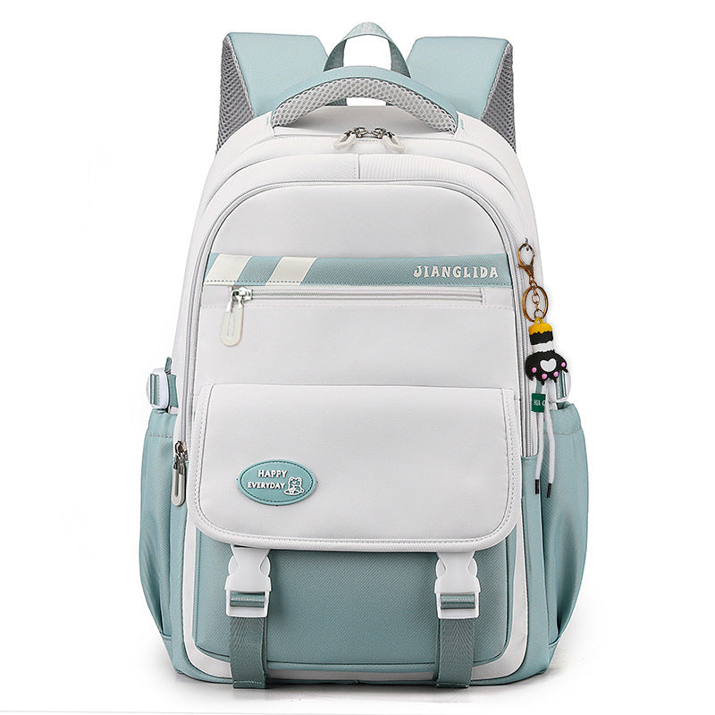 Junior's Grade To Lightweight Primary Good-looking Simple Waterproof Large College Student Schoolbag