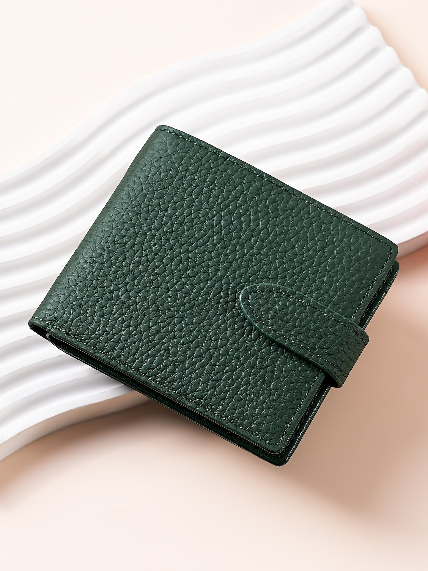 Women's & Men's Leather Short Step-in Large Capacity Alloy Ladies Wallet