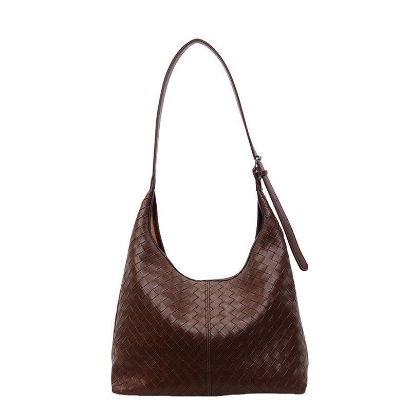 Women's Weaving Large Capacity Commuter Advanced Retro Simple Women's Shoulder Bag