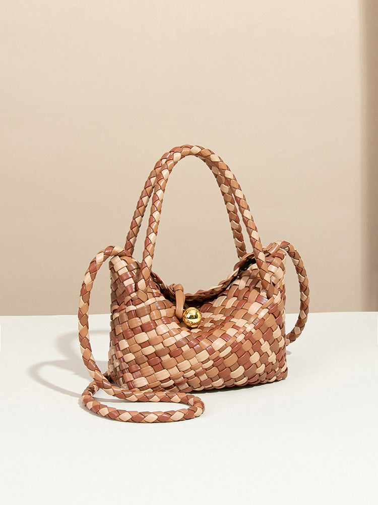 Women's French Style High-grade Hand High Quality Stitching Contrast Color Women's Messenger Bag
