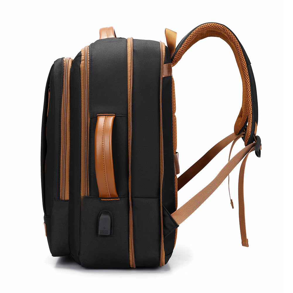 Large Capacity Lightweight Simple Expansion Rechargeable Business Backpack