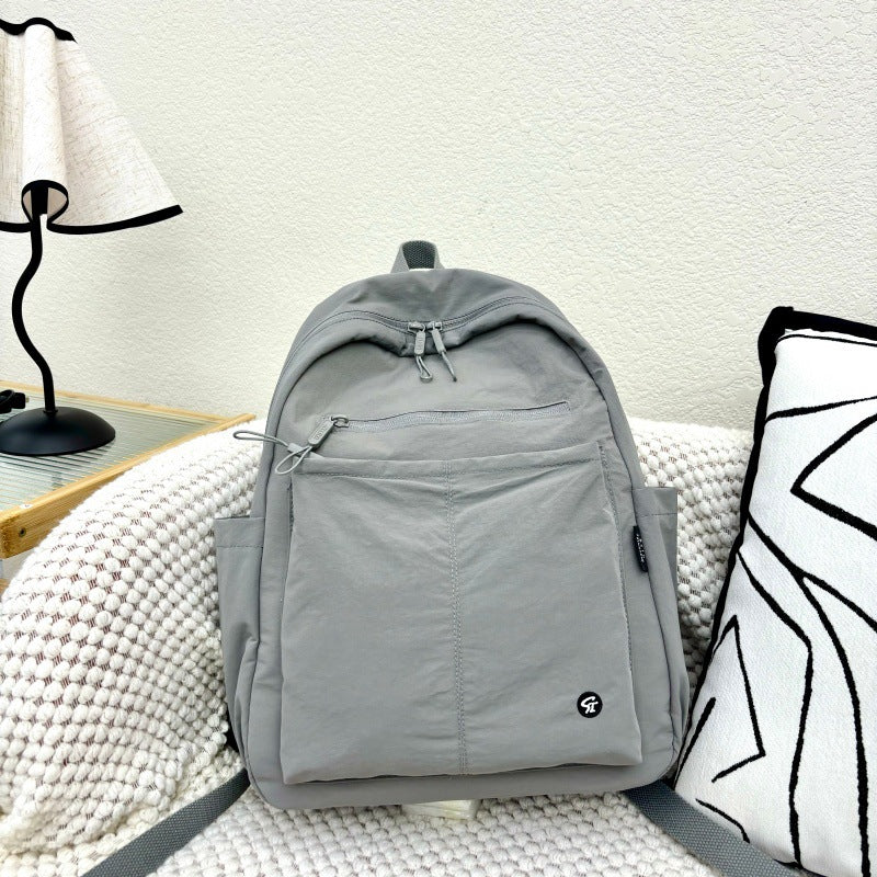 Nylon Cloth Trendy Large Capacity Contrast Leisure Backpack