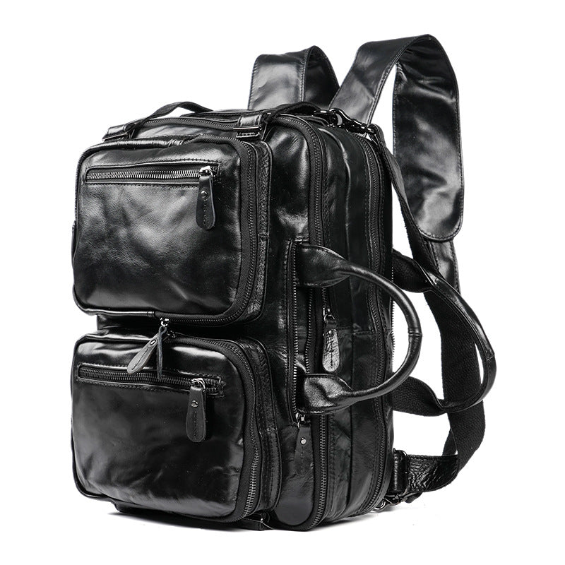 Top Layer Cowhide Large Capacity Retro Leather Leisure Backpack