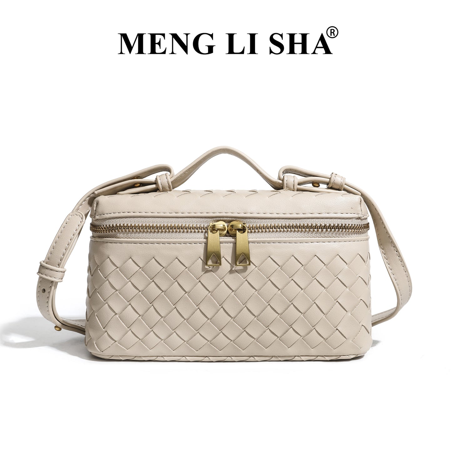 Retro Frosted Hand-woven Lunch Box Trendy Women's Shoulder Bag
