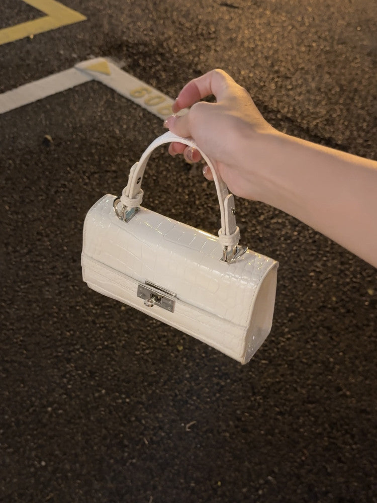 Women's Korean Style French Stick Alligator Print Summer Small Square Bag