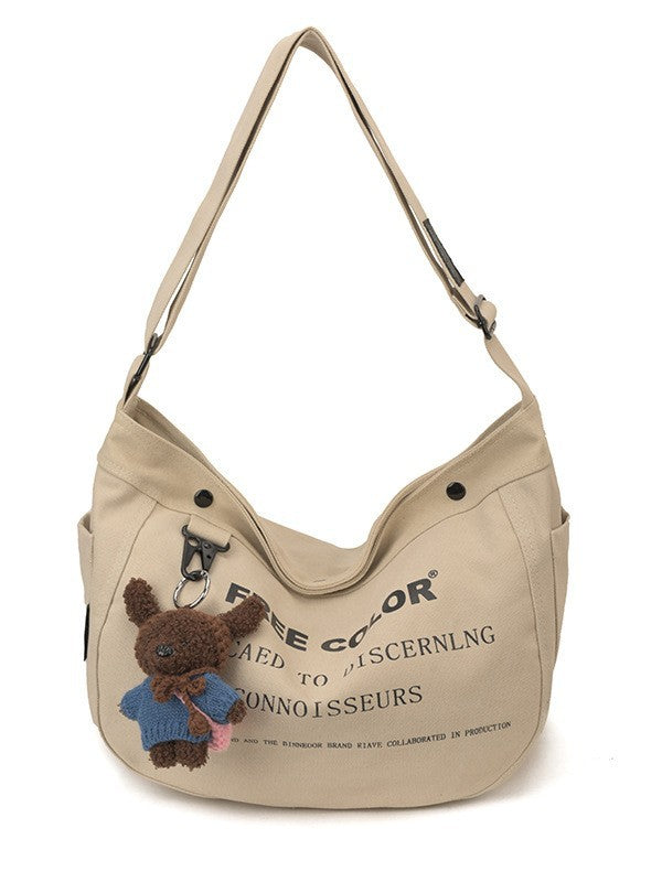 Women's Canvas Large Capacity Totes Printed Lettered Women's Messenger Bag