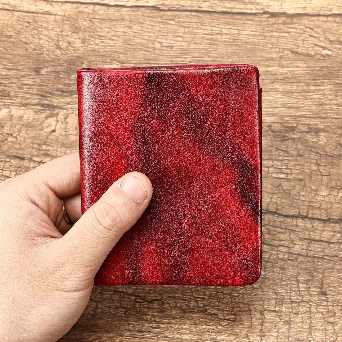 Men's Leather Vertical Short Advanced Sense Brushed Men's Wallet