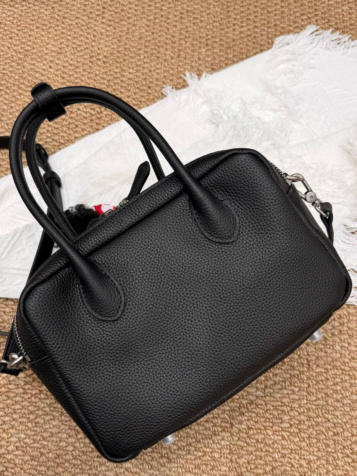 Layer Cowhide Double Compartment Portable Boston Large Capacity Commuter Bags