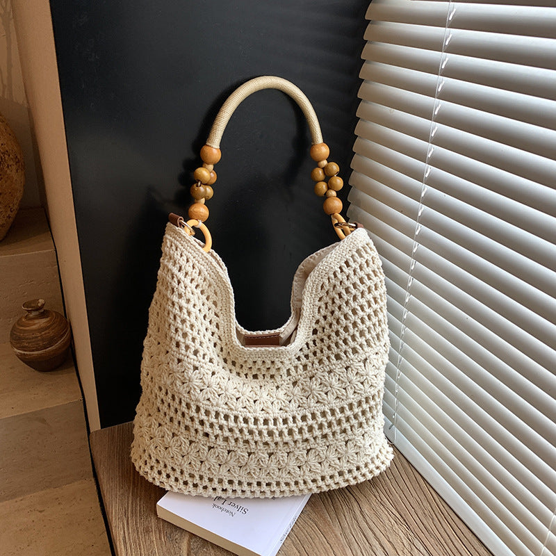 Hollow Woven Knitted Portable Seaside Vacation Bags