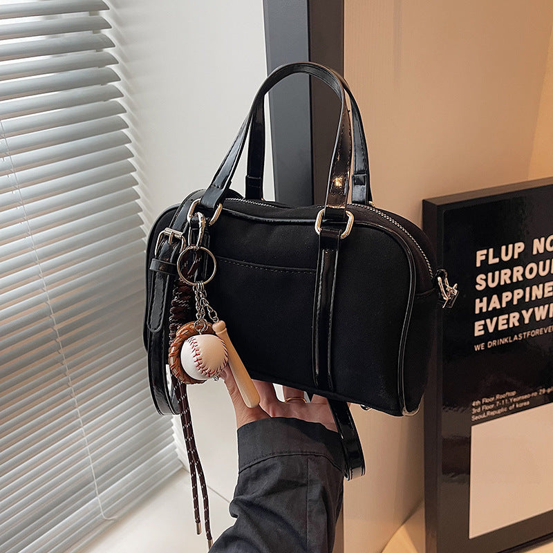 Women's Retro Matte Fashion Bowling Trendy Large Bags