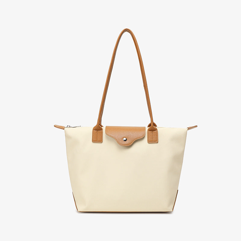 Women's Korean Style Contrast Color Preppy Large Capacity Women's Shoulder Bag