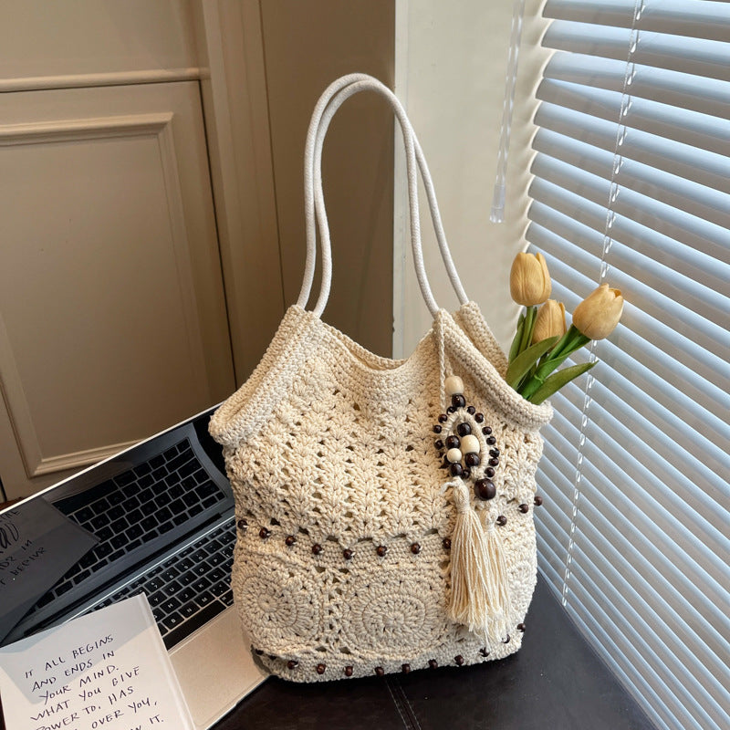 Large Capacity Underarm Chinese Style Knitted Women's Shoulder Bag