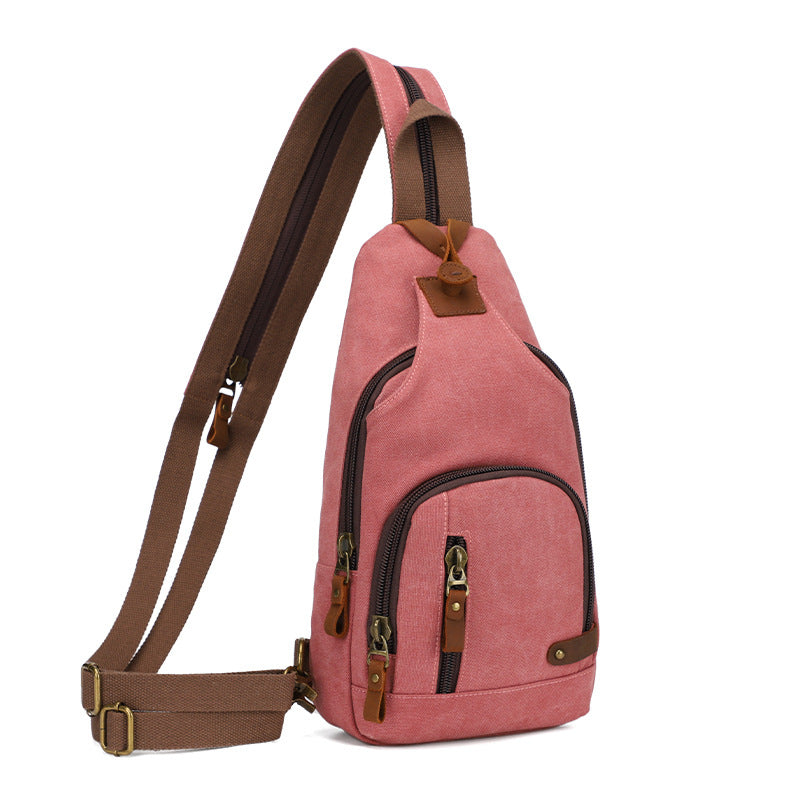 Men's Trend Canvas Multifunctional Niche One Two Men's Chest Bag