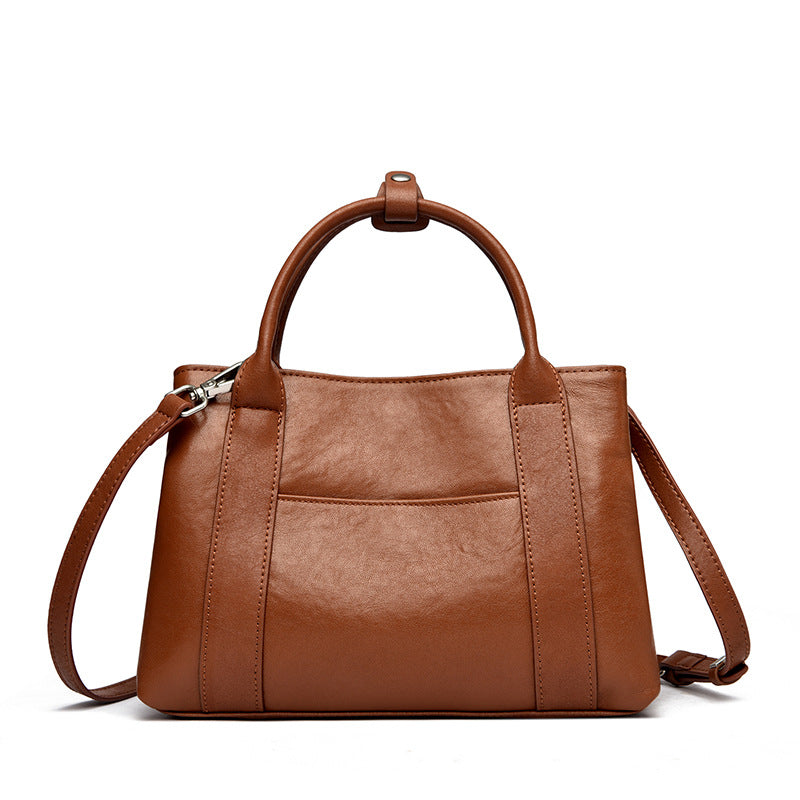 Women's Large Capacity Totes First Layer Cowhide Leather Women's Handbag