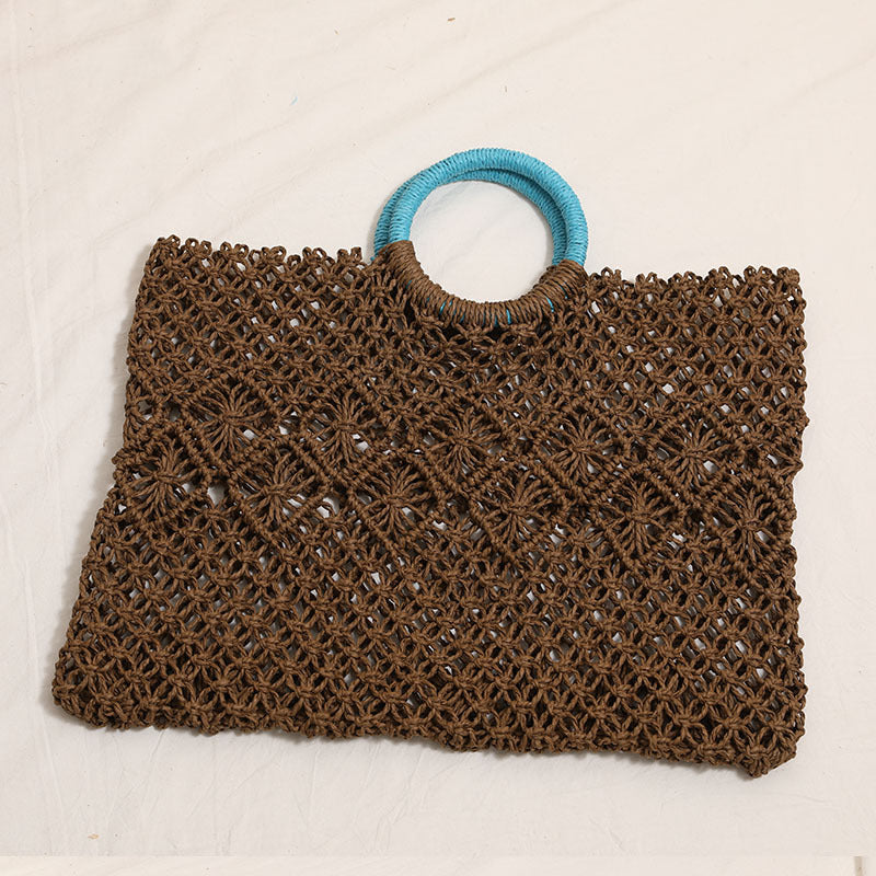 Hollow Pattern Woven Female Seaside Vacation Handle