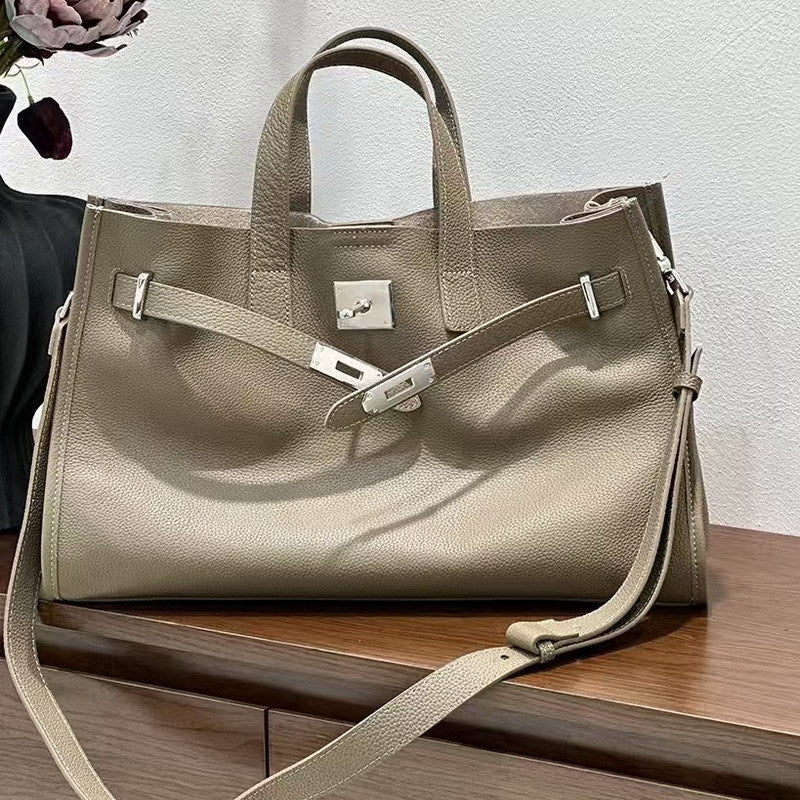 Women's Cowhide Leather Kelly Large Capacity Bags