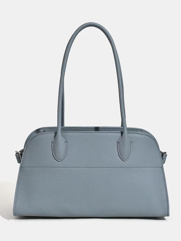 Large Capacity Boston Female Commuter First Layer Cowhide High Sense Tote Bag