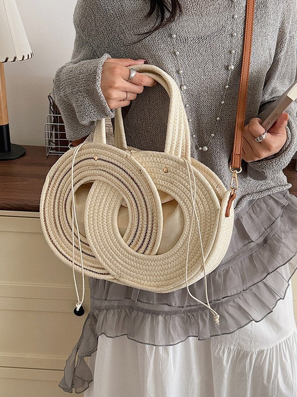 Women's Seaside Vacation Style Single Large Capacity Contrast Color Bags
