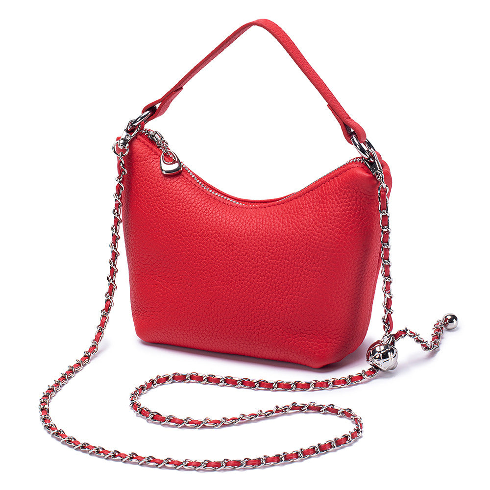 Women's First Layer Cowhide Niche Portable Genuine Leather Versatile Women's Shoulder Bag
