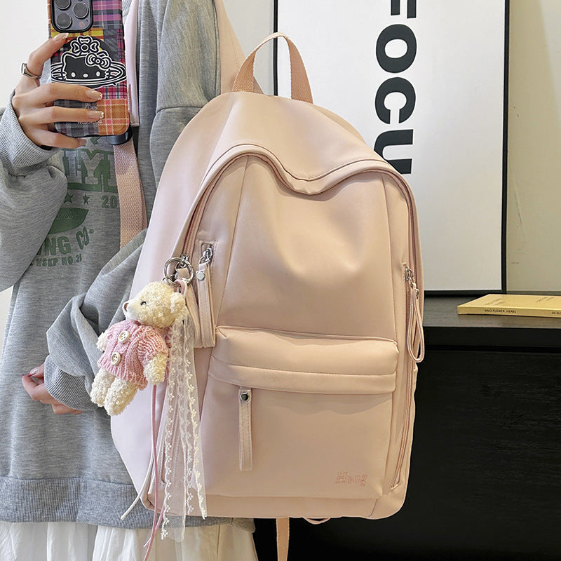 Sweet Style Milky White Pink Female Soft Good-looking Class Commuter Backpacks