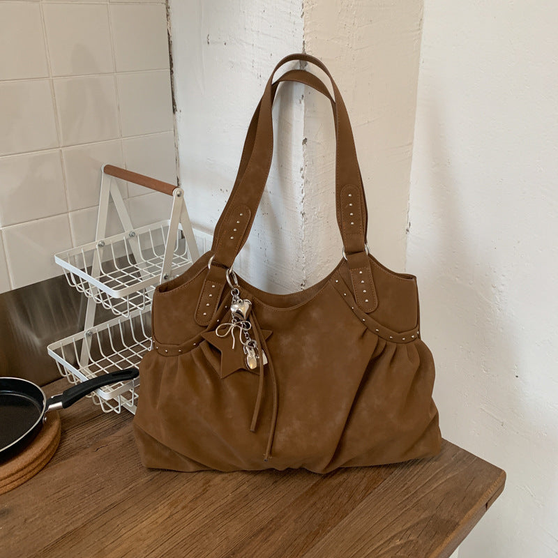 Women's Korean Style Large Capacity Retro Winter Texture Women's Shoulder Bag
