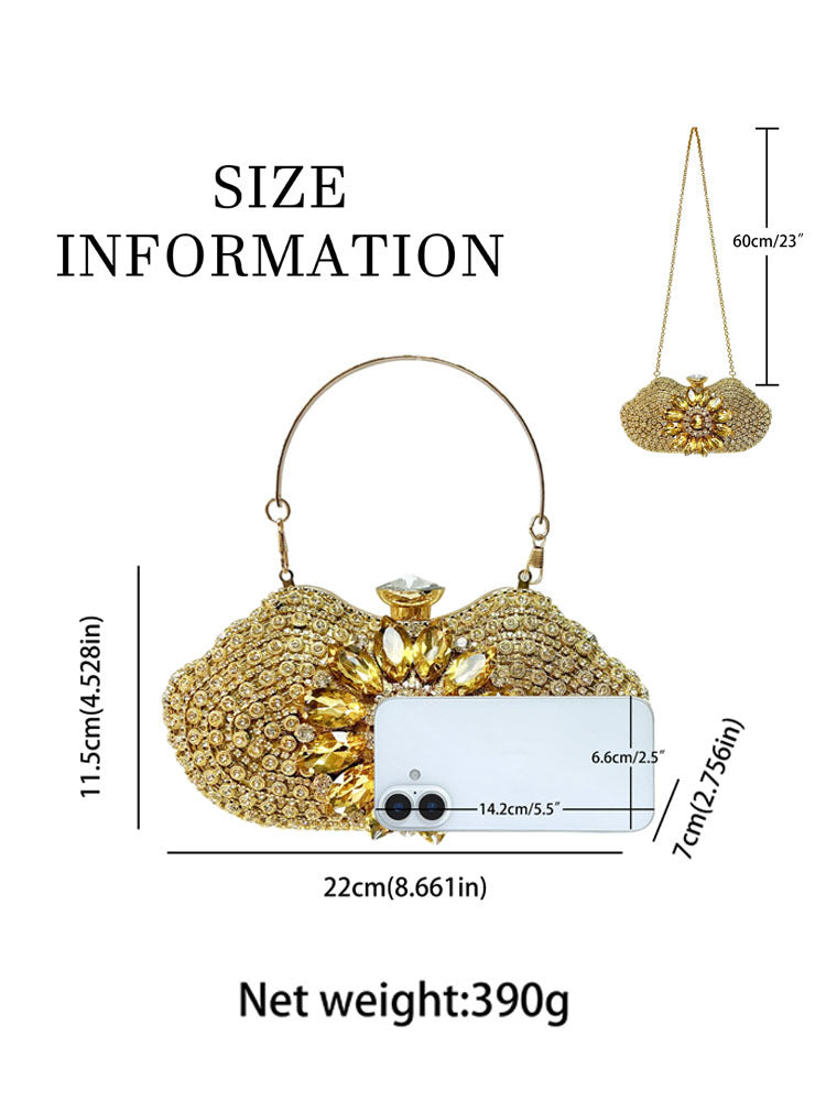 Women's Fashion Diamond Rhinestone Clutch Wedding Party Will Dinner Bag