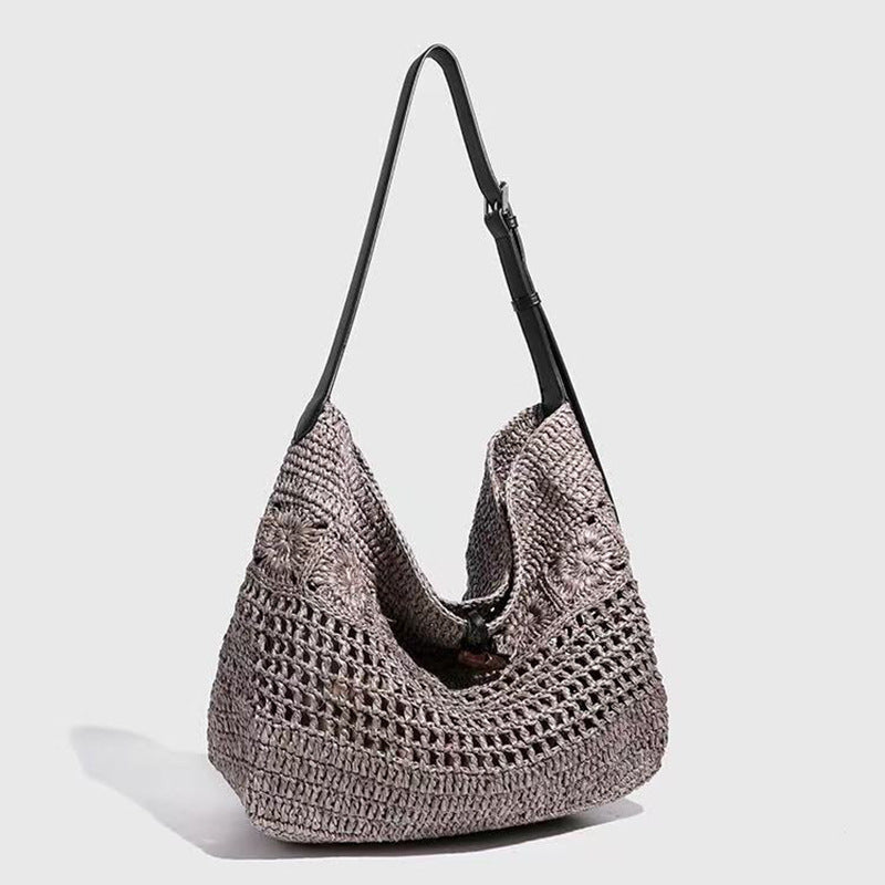 Women's Straw Woven Seaside Vacation Style Beach High Bags