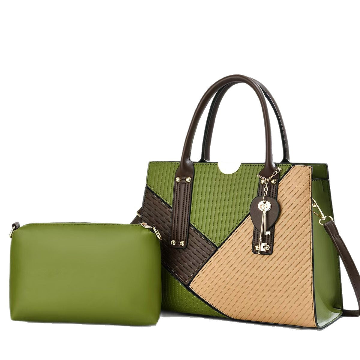 Color Matching Portable Large Capacity Combination Two-piece Set Women's Shoulder Bag