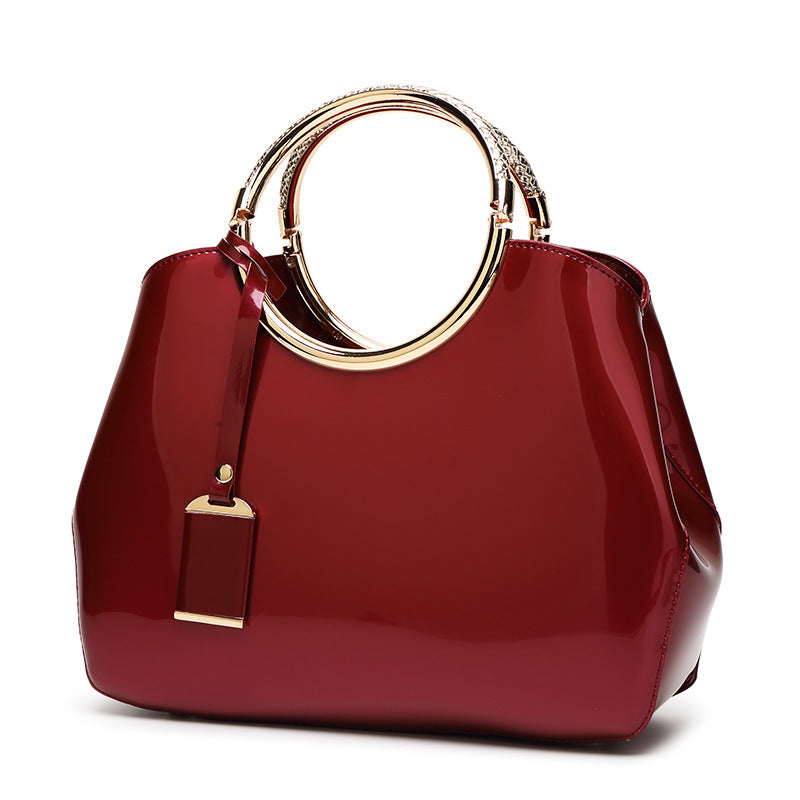 Women's Patent Leather Shiny Red Bridal Wedding Women's Handbag