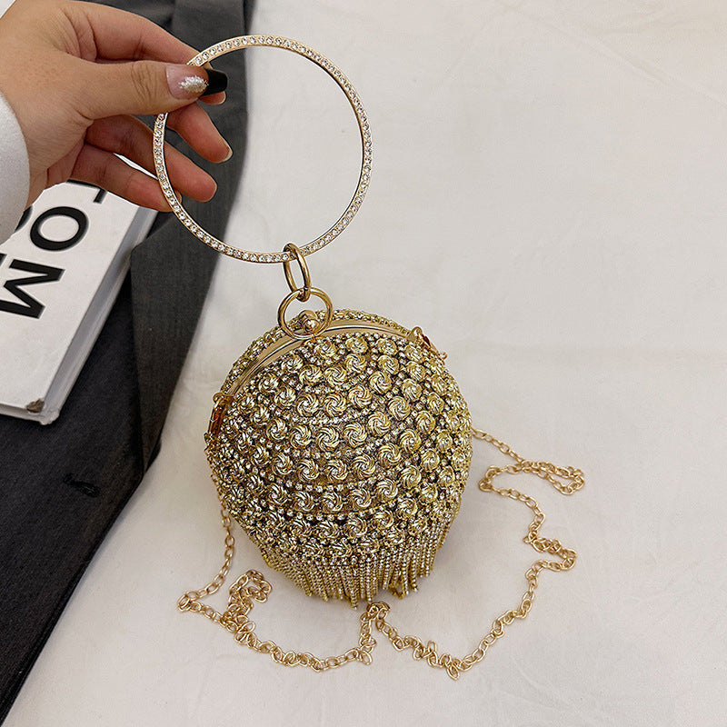 Women's Dinner Party Diamond Clutch Fashion Spherical Women's Shoulder Bag