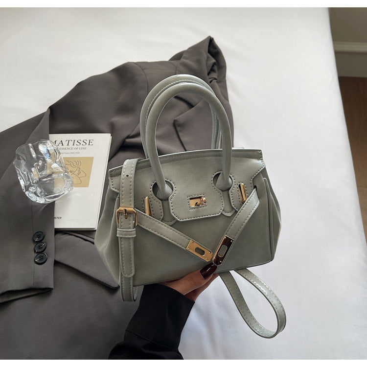 Women's High-grade Design Textured Portable Platinum Kelly Bags