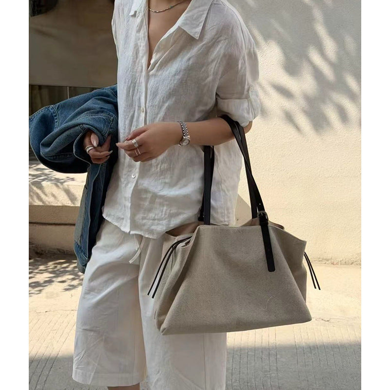 Style Commuter Large Capacity Cotton Linen Minority Women's Shoulder Bag