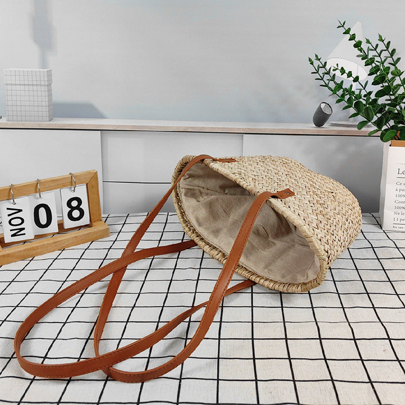 Women's Straw Style Hand-woven Seaside Vacation Beach Large Handbags