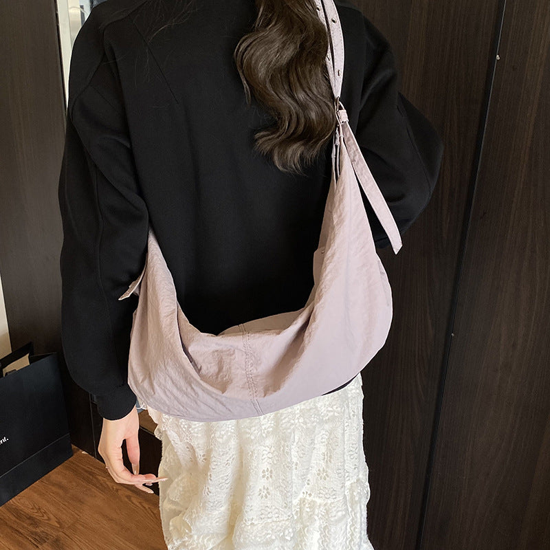 Women's Large Capacity Nylon Cloth Korean Style Lazy Commute Leisure Women's Messenger Bag