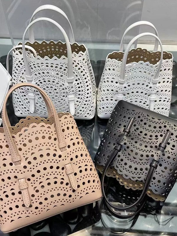 French Minority Wave Leather Summer Vacation Beach Weaving Women's Shoulder Bag